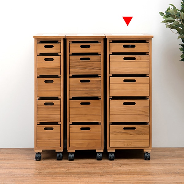 萩原 キッチンストッカー 幅30cm 5段 ライトブラウン MUD-6782NA 1台(ご注文単位1台)【直送品】