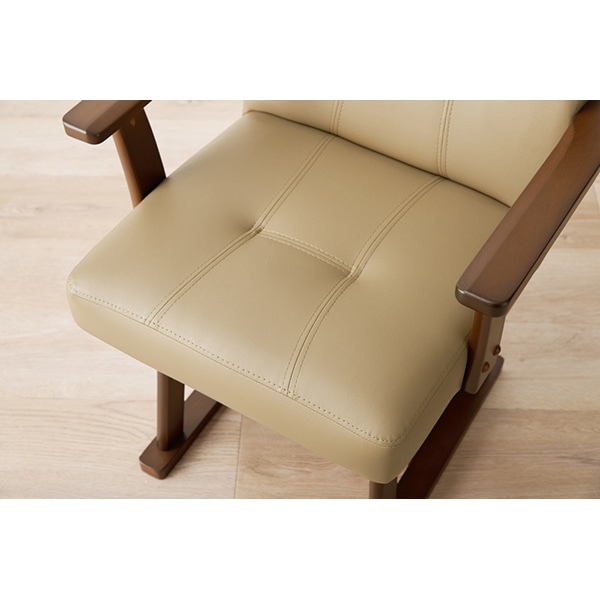 萩原 回転式こたつチェア ダークブラウン KC-7589DBR 1台(ご注文単位1台)【直送品】