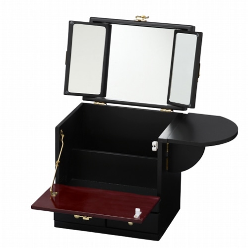 萩原 コスメボックス 三面鏡付き えんじ MUD-6163EN 1台(ご注文単位1台)【直送品】