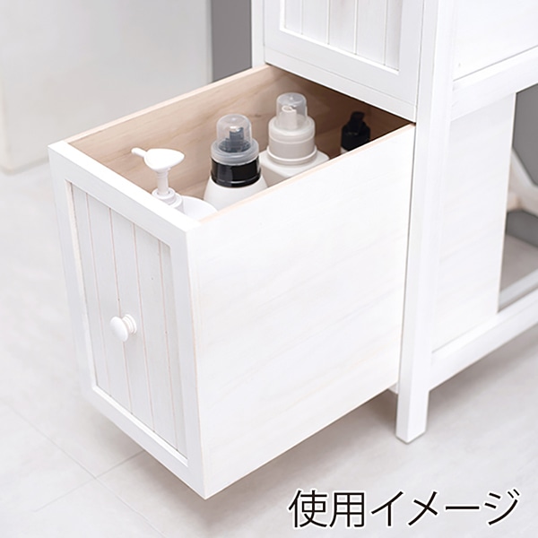 萩原 スリムチェスト　幅25cm　3段 アンティークホワイト MCH-5671AW 1台（ご注文単位1台）【直送品】