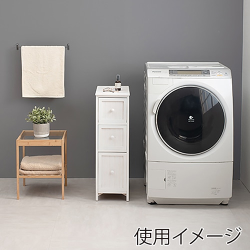 萩原 スリムチェスト　幅25cm　3段 アンティークホワイト MCH-5671AW 1台（ご注文単位1台）【直送品】