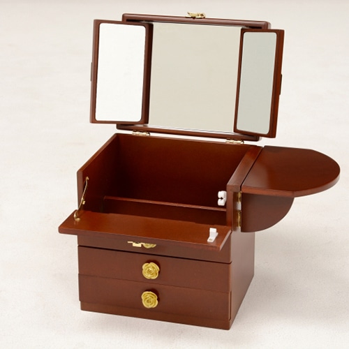 萩原 コスメボックス 三面鏡付き ブラウン MUD-6830BR 1台(ご注文単位1台)【直送品】