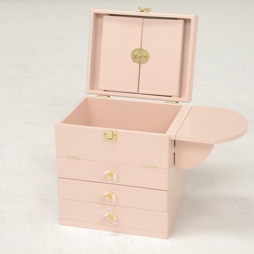 萩原 コスメボックス　三面鏡付き ピンク MUD-6835PI 1台（ご注文単位1台）【直送品】