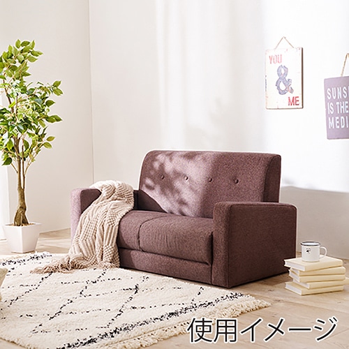 萩原 2人掛けソファ ブラウン ケイディ2P-BR 1台（ご注文単位1台）【直送品】