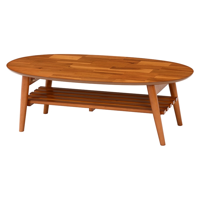 萩原 折りたたみテーブル 幅100cm オーバル ライトブラウン MT-6922AC 1台(ご注文単位1台)【直送品】