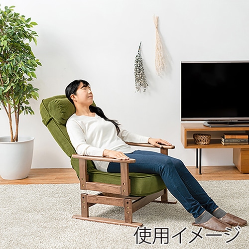 萩原 回転座椅子 グリーン LZ-4742-GR 1台（ご注文単位1台）【直送品】