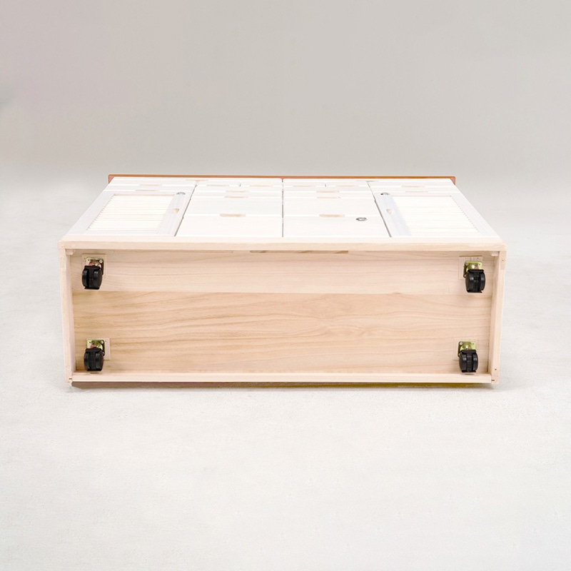 萩原 FAX台 幅96cm キャスター付 ナチュラル×ホワイト MFX-8209NW 1台(ご注文単位1台)【直送品】