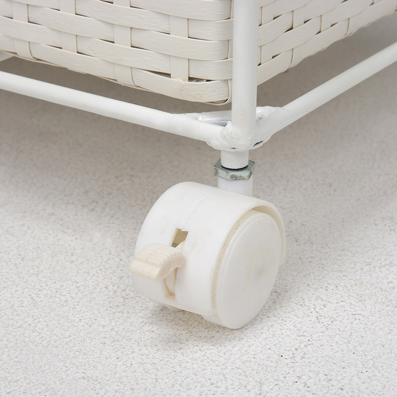 萩原 ランドリーラック 4段 幅30.5cm キャスター付 ホワイト RAN-2410WH 1台(ご注文単位1台)【直送品】