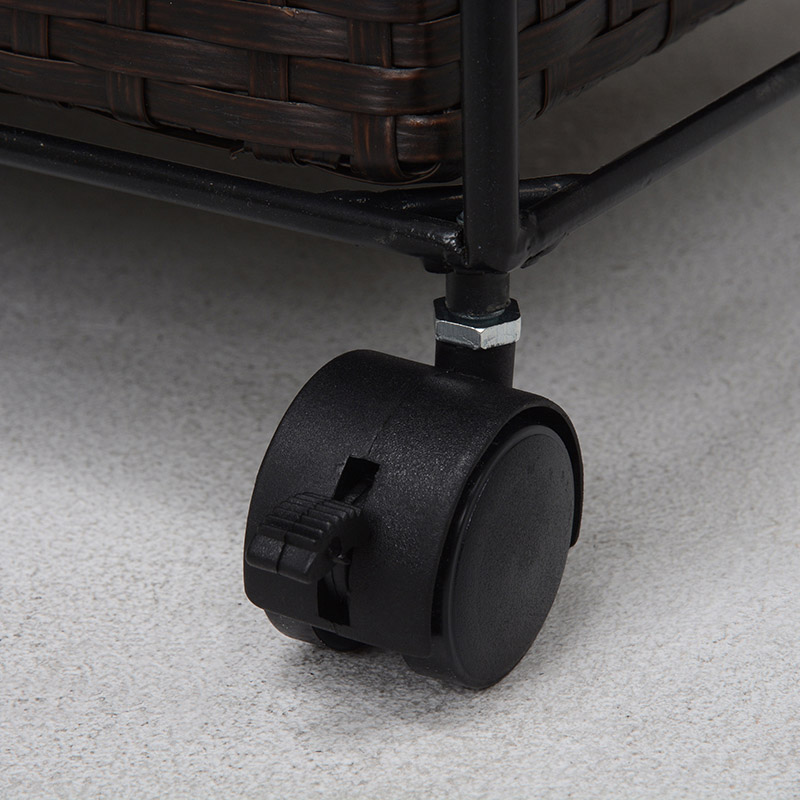 萩原 ランドリーラック 4段 幅40.5cm キャスター付 ダークブラウン RAN-2411DBR 1台(ご注文単位1台)【直送品】