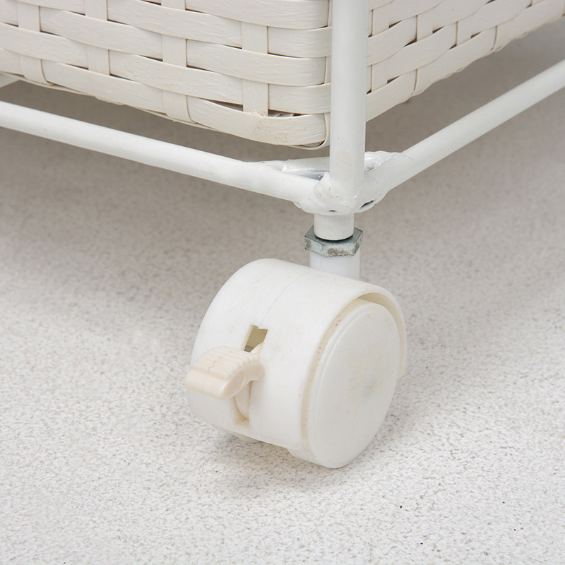 萩原 ランドリーラック 4段 幅40.5cm キャスター付 ホワイト RAN-2411WH 1台(ご注文単位1台)【直送品】