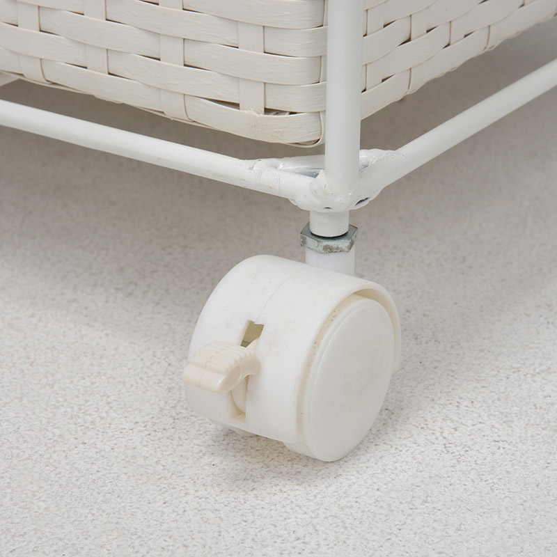 萩原 ランドリーラック 4段 幅50.5cm キャスター付 ホワイト RAN-2412WH 1台(ご注文単位1台)【直送品】