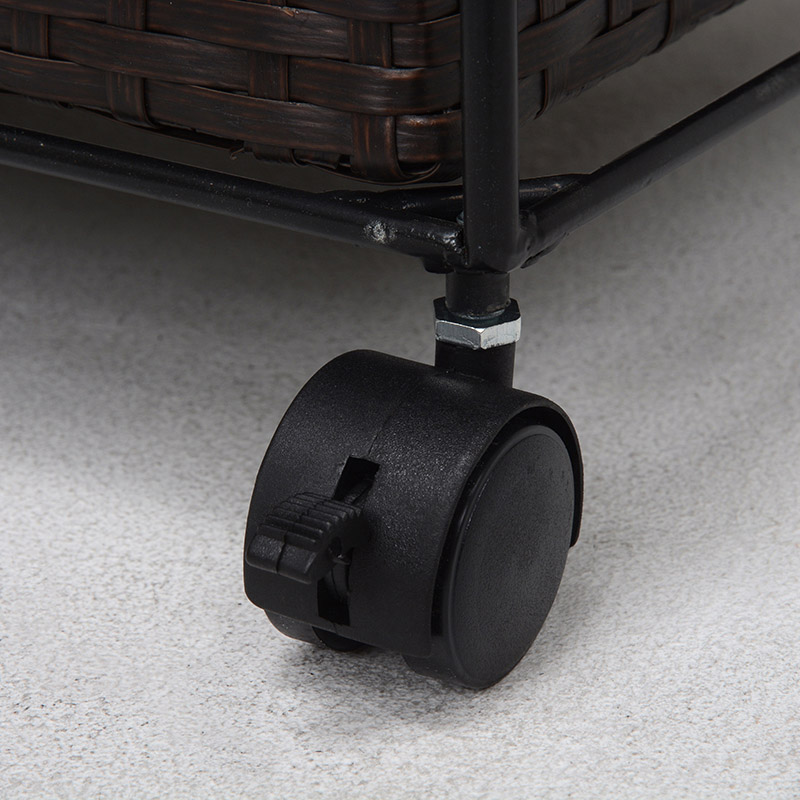 萩原 ランドリー 幅60.5cm ロータイプ キャスター付 ダークブラウン RAN-2413DBR 1台(ご注文単位1台)【直送品】