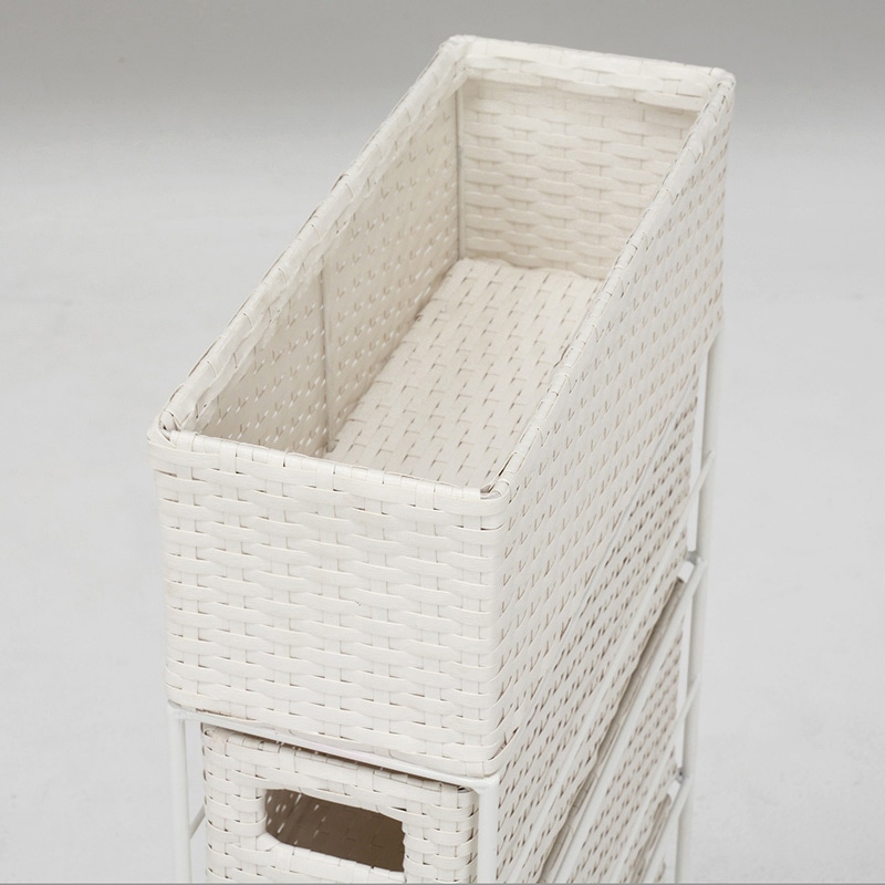 萩原 ランドリーラック 幅15.5cm 3杯 ホワイト RAN-2405WH 1台(ご注文単位1台)【直送品】