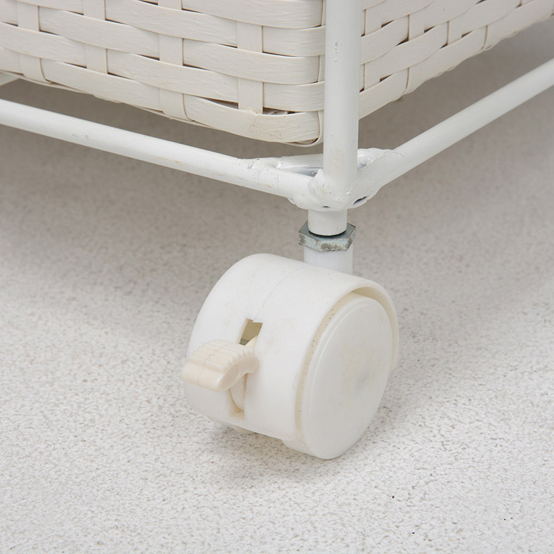 萩原 ランドリーラック 幅60.5cm 4杯 キャスター付 ホワイト RAN-2416WH 1台(ご注文単位1台)【直送品】