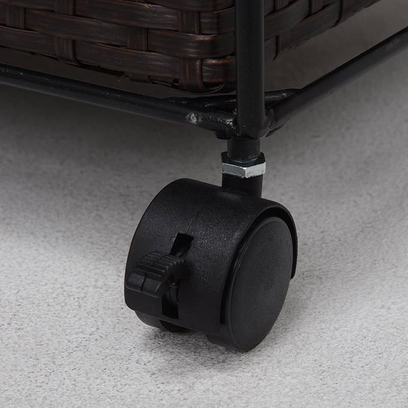 萩原 ランドリーラック 幅70.5cm 7杯 キャスター付 ダークブラウン RAN-2418DBR 1台(ご注文単位1台)【直送品】