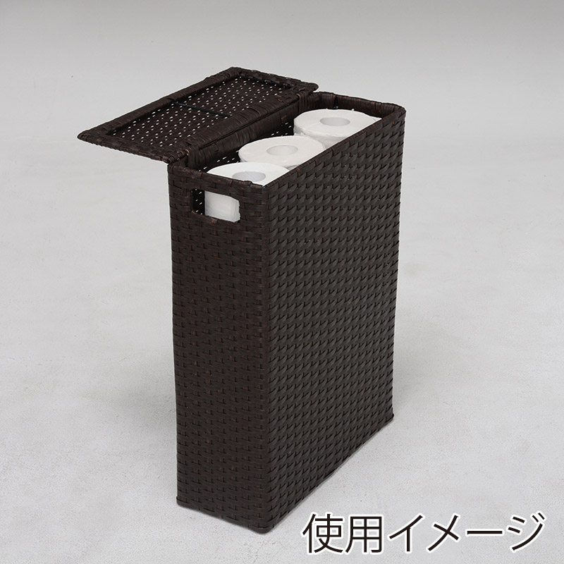 萩原 トイレットペーパーボックス ダークブラウン RTR-2404DBR 1台(ご注文単位1台)【直送品】