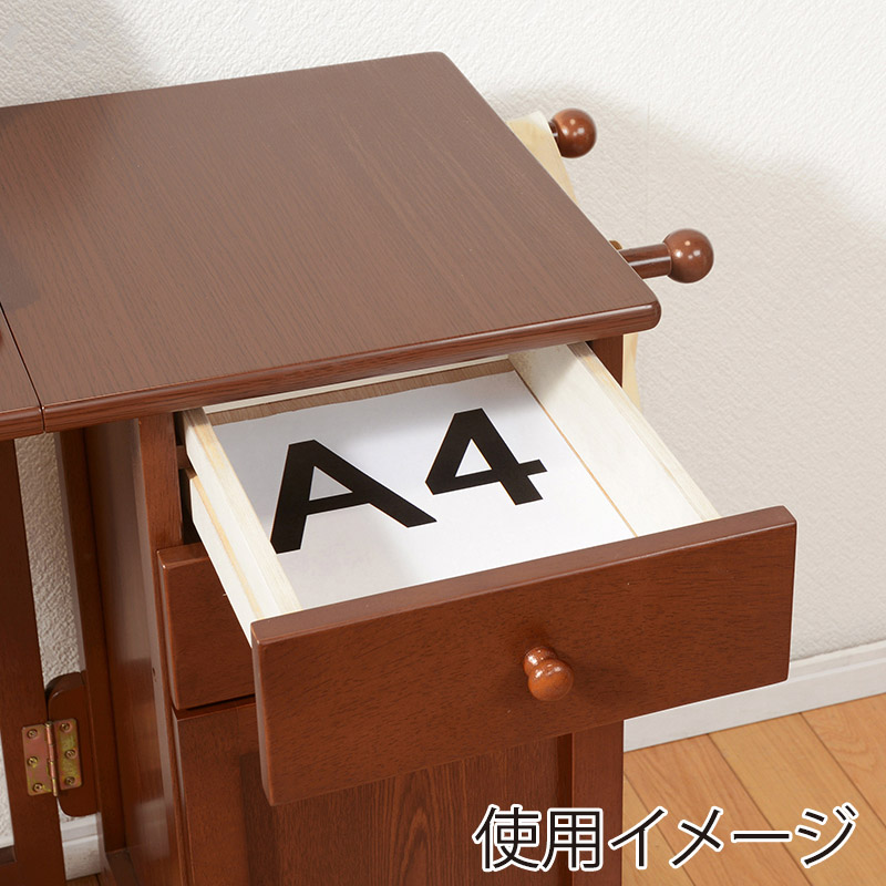 萩原 折りたたみデスク　幅88cm ブラウン VT-7370BR 1台（ご注文単位1台）【直送品】