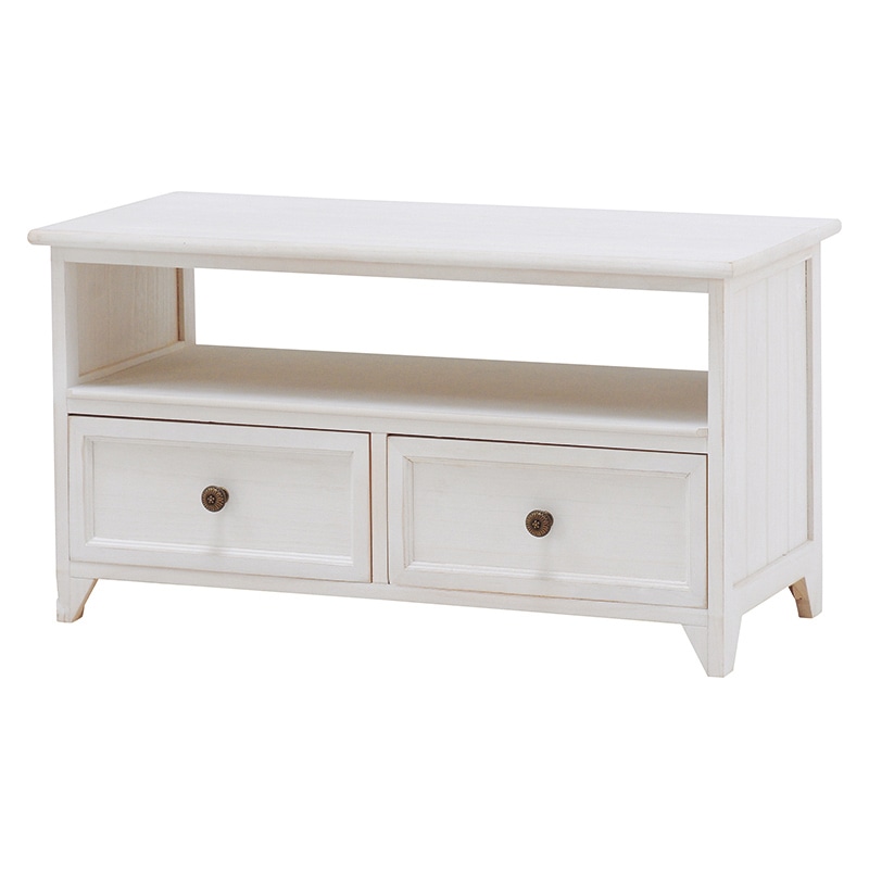 萩原 テレビ台 幅74cm アンティークホワイト MTV-5382AW 1台(ご注文単位1台)【直送品】