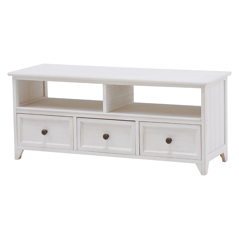 萩原 テレビ台 幅94cm アンティークホワイト MTV-5383AW 1台(ご注文単位1台)【直送品】