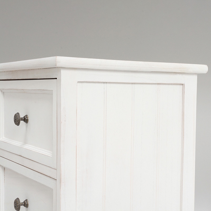 萩原 チェスト 5杯 アンティークホワイト MCH-5385AW 1台(ご注文単位1台)【直送品】