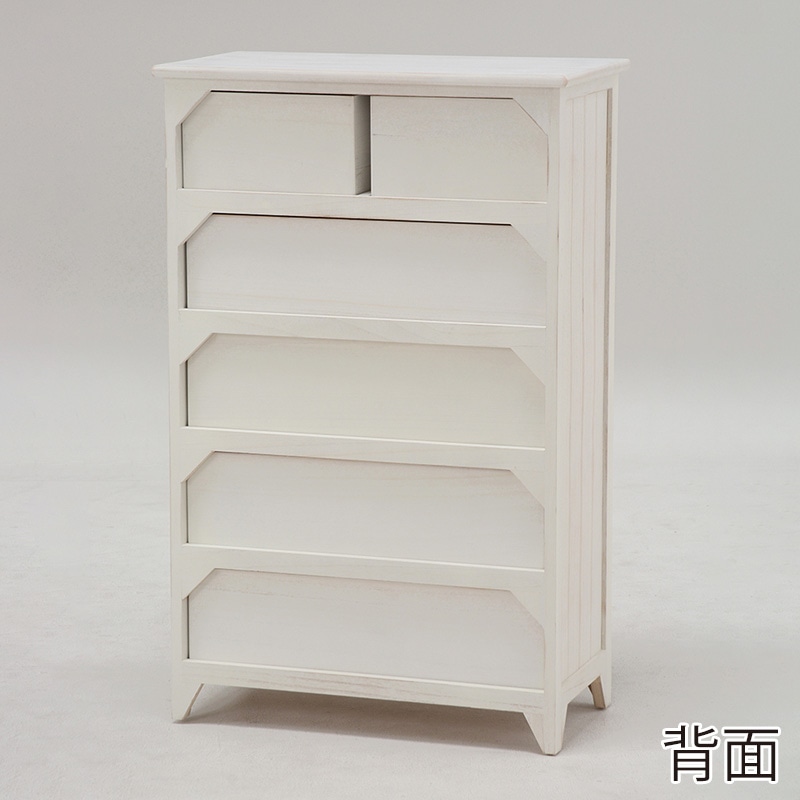 萩原 ワイドチェスト 6杯 アンティークホワイト MCH-5387AW 1台(ご注文単位1台)【直送品】