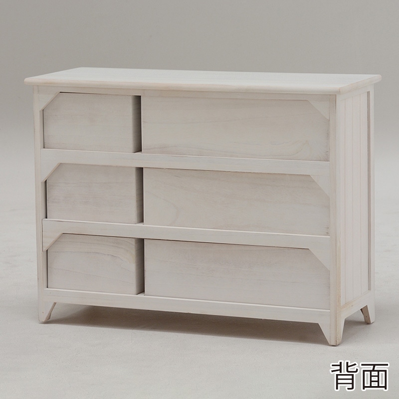 萩原 ローチェスト　6杯 アンティークホワイト MCH-5388AW 1台（ご注文単位1台）【直送品】