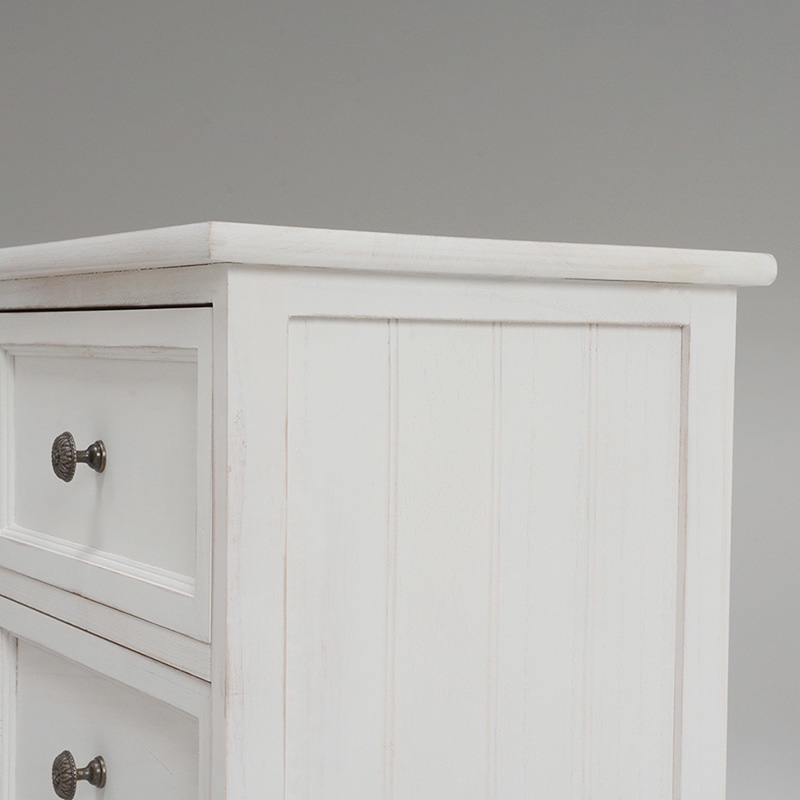 萩原 ローチェスト　6杯 アンティークホワイト MCH-5388AW 1台（ご注文単位1台）【直送品】