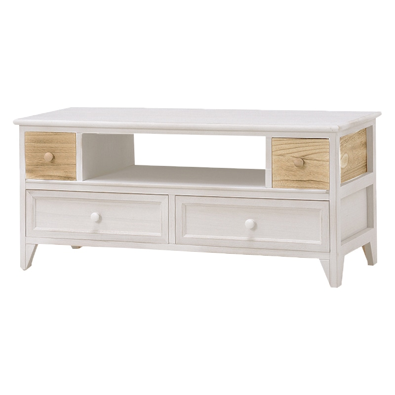 萩原 テレビ台 幅90cm アンティークホワイト 引出しタイプ MTV-5710AW 1台(ご注文単位1台)【直送品】