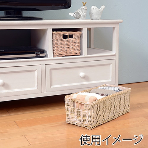 萩原 テレビ台 幅115cm アンティークホワイト バスケットタイプ MTV-5712AW 1台(ご注文単位1台)【直送品】