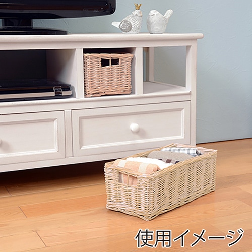 萩原 ローチェスト 幅90cm アンティークホワイト バスケットタイプ MCH-5713AW 1台(ご注文単位1台)【直送品】