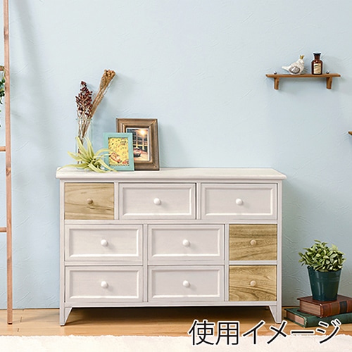 萩原 テレビ台 幅90cm アンティークホワイト 引出しタイプ MCH-5714AW 1台(ご注文単位1台)【直送品】