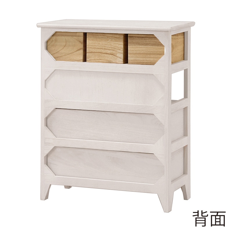 萩原 チェスト　幅60cm アンティークホワイト　引出しタイプ MCH-5716AW 1台（ご注文単位1台）【直送品】