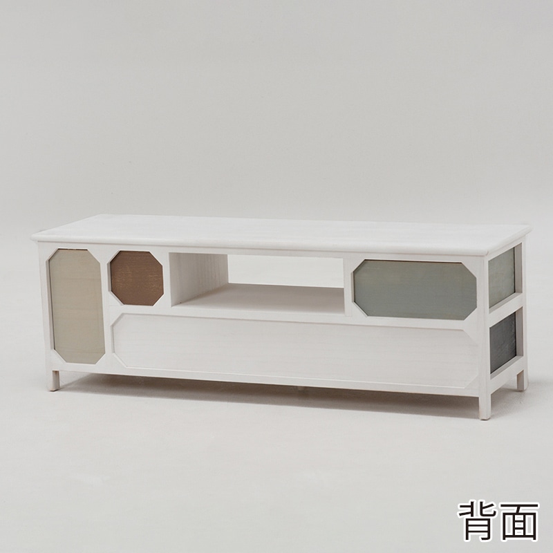 萩原 テレビ台 幅113cm アンティークホワイト MTV-8311AW 1台(ご注文単位1台)【直送品】