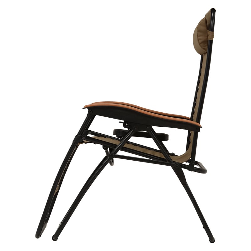 萩原 リラックスチェアー　折りたたみ式 カーキ LC-4058BR 1台（ご注文単位1台）【直送品】