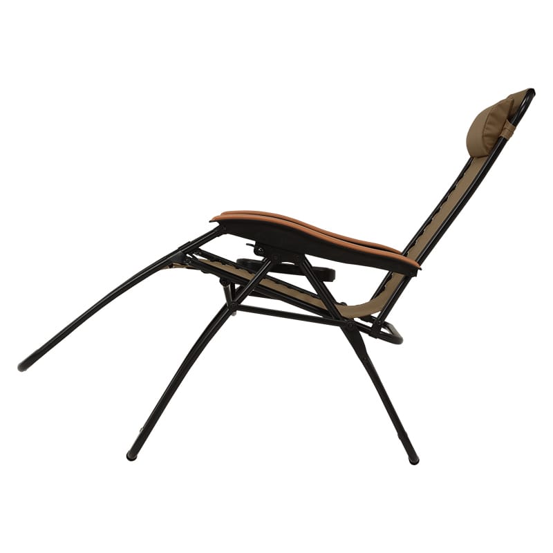 萩原 リラックスチェアー　折りたたみ式 カーキ LC-4058BR 1台（ご注文単位1台）【直送品】