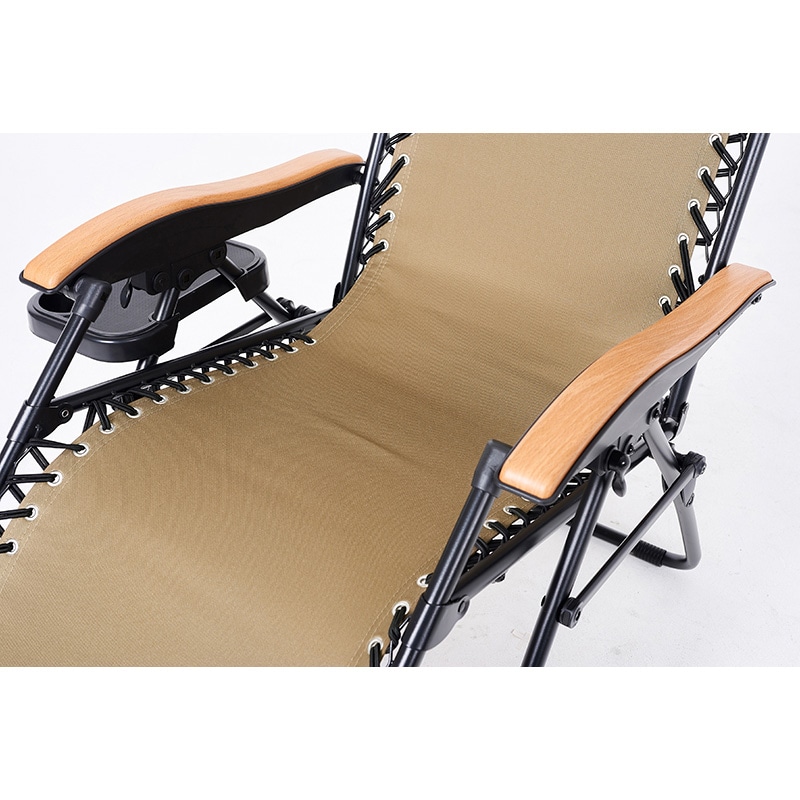 萩原 リラックスチェアー　折りたたみ式 カーキ LC-4058BR 1台（ご注文単位1台）【直送品】