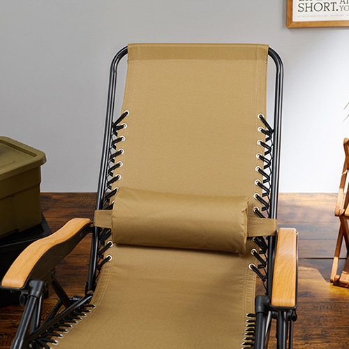 萩原 リラックスチェアー　折りたたみ式 カーキ LC-4058BR 1台（ご注文単位1台）【直送品】