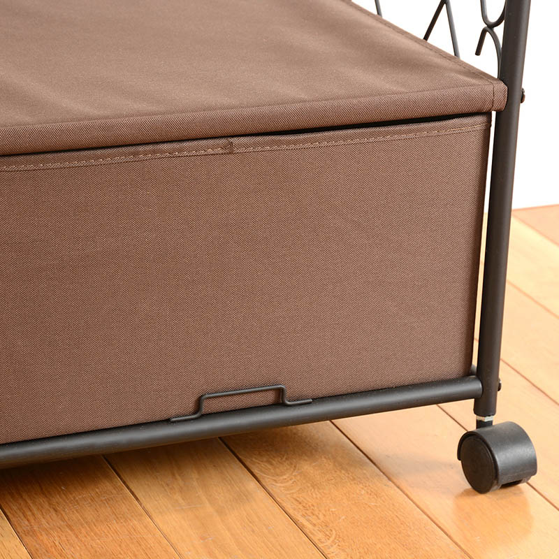 萩原 ハンガーラック 幅75cm 引出し2杯 ブラウン KHR-3160BR 1台(ご注文単位1台)【直送品】