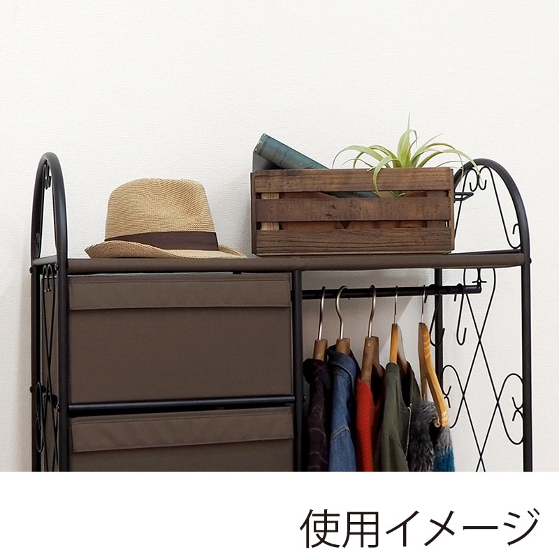 萩原 ハンガーラック 幅80cm ブラウン KHR-3161BR 1台(ご注文単位1台)【直送品】