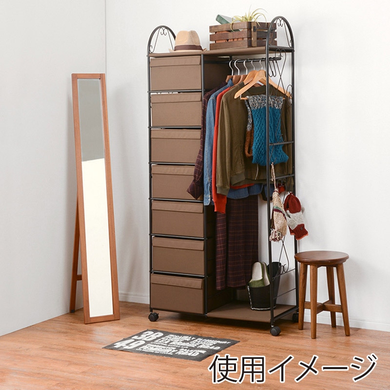 萩原 ハンガーラック 幅80cm ブラウン KHR-3161BR 1台(ご注文単位1台)【直送品】