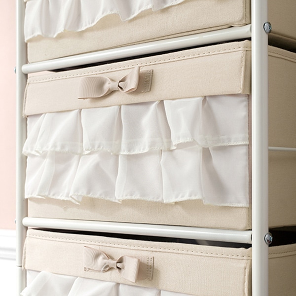 萩原 ハンガーラック 幅80cm 引出し7杯 ピンク KHR-3165PI 1台(ご注文単位1台)【直送品】