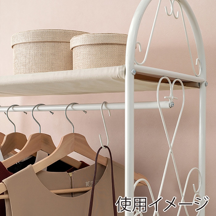 萩原 ハンガーラック 幅80cm 引出し7杯 ピンク KHR-3165PI 1台(ご注文単位1台)【直送品】