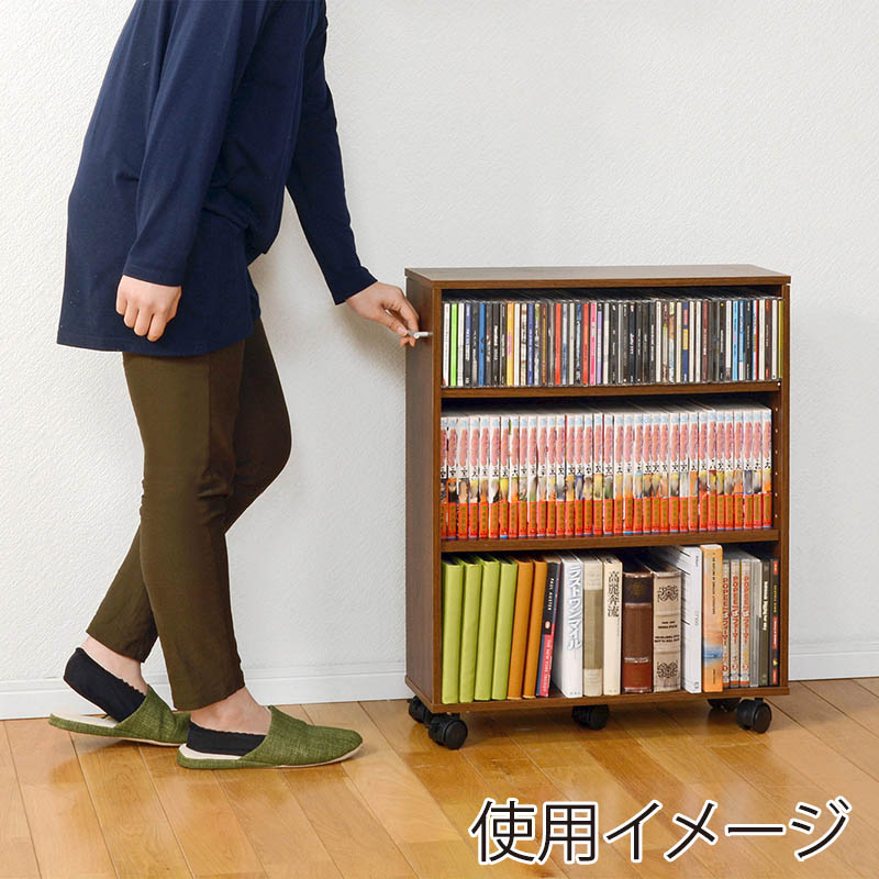 萩原 マガジンラック 幅55cm S ブラウン RCC-1021BR-S 1台(ご注文単位1台)【直送品】