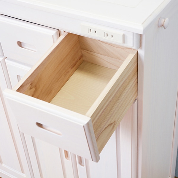 萩原 キッチンカウンター 幅47cm×高さ71cm ホワイトウォッシュ MUD-6520WS 1台(ご注文単位1台)【直送品】