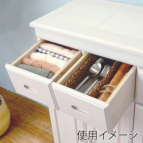 萩原 キッチンカウンター 幅47cm×高さ71cm ホワイトウォッシュ MUD-6520WS 1台(ご注文単位1台)【直送品】