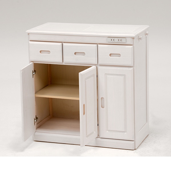 萩原 キッチンカウンター 幅69cm×高さ71cm ホワイトウォッシュ MUD-6521WS 1台(ご注文単位1台)【直送品】