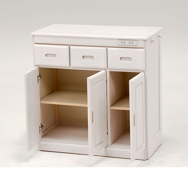 萩原 キッチンカウンター 幅69cm×高さ71cm ホワイトウォッシュ MUD-6521WS 1台(ご注文単位1台)【直送品】