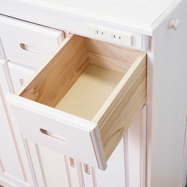 萩原 キッチンカウンター 幅69cm×高さ71cm ホワイトウォッシュ MUD-6521WS 1台(ご注文単位1台)【直送品】