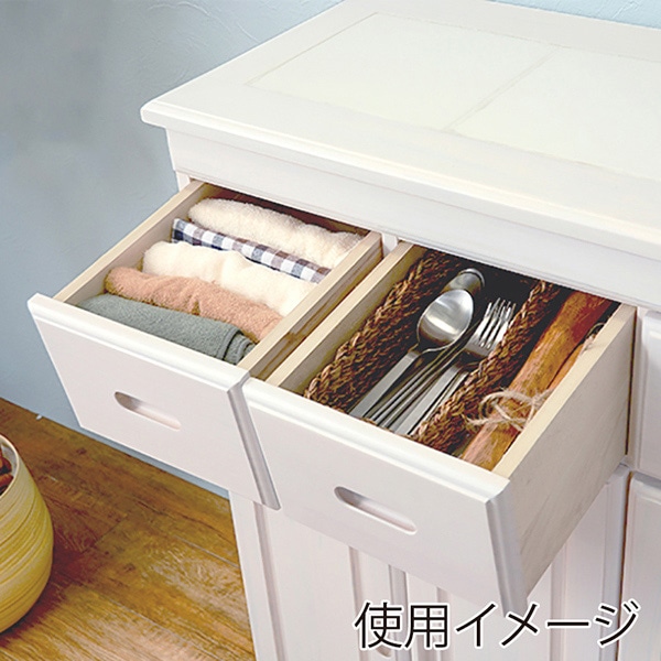 萩原 キッチンカウンター 幅69cm×高さ71cm ホワイトウォッシュ MUD-6521WS 1台(ご注文単位1台)【直送品】