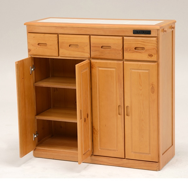 萩原 キッチンカウンター 幅91cm×高さ91cm ナチュラル MUD-6525NA 1台(ご注文単位1台)【直送品】